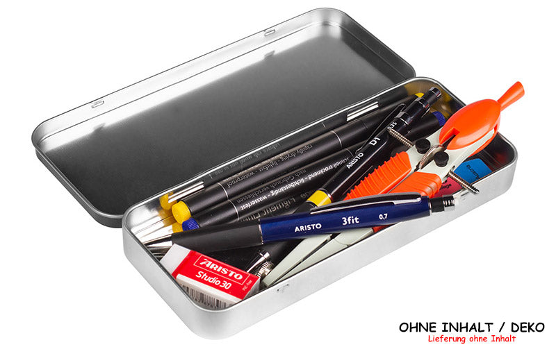 Aristo-Blechetui-Klappetui-Zirkelbox-mit-inhalt-offen-lafueliki