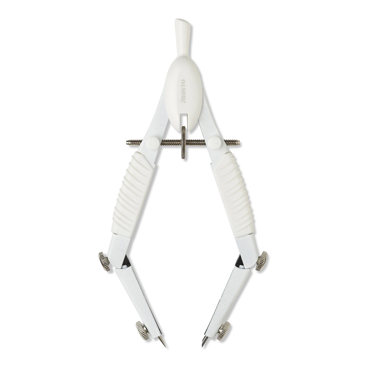 Aristo-TopLine-Schulzirkel-Linkshaender-Rechtshaender-weiss-ar55815-gewinkelt-lafueliki