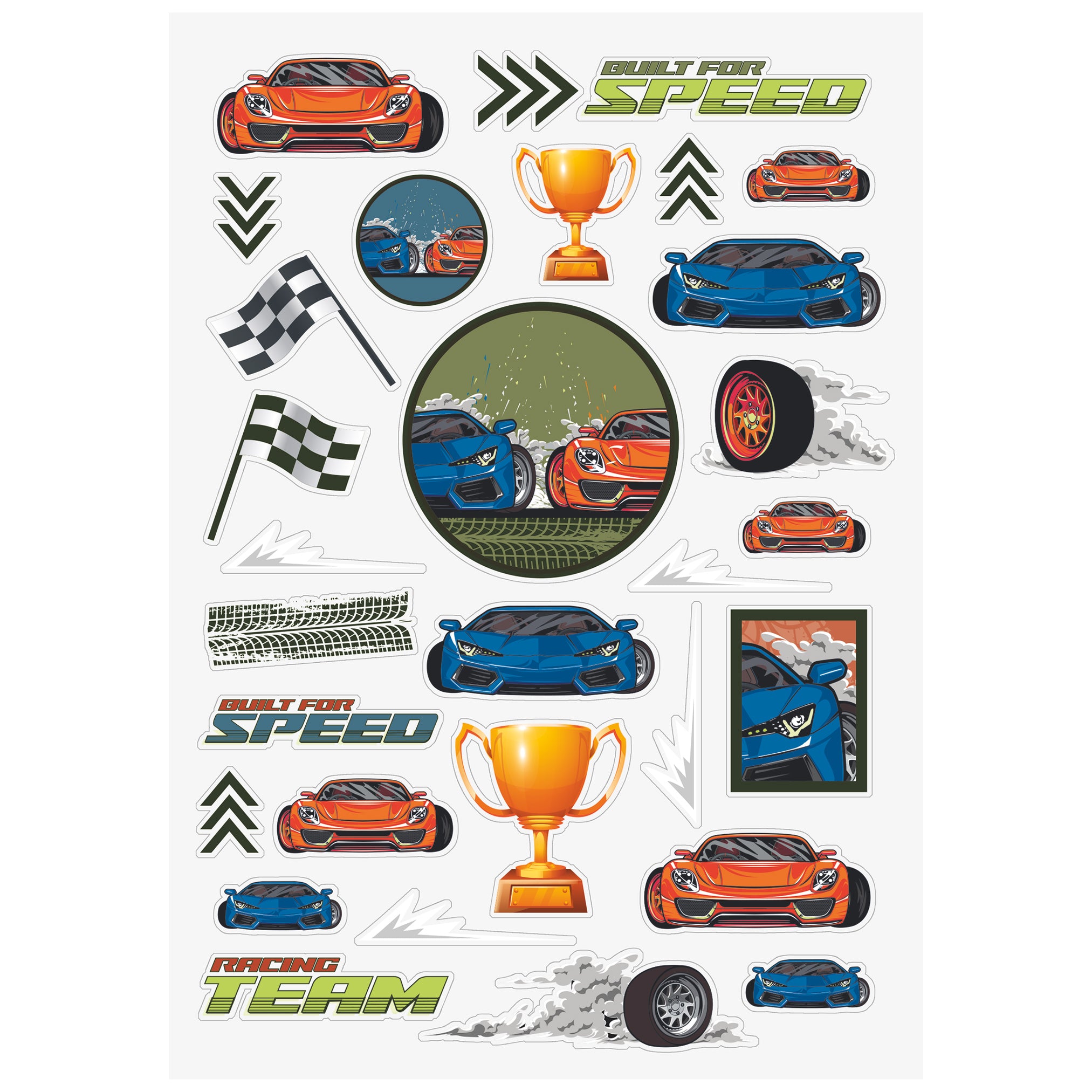 BRUNNEN Ausmalheft · Fast Wheels · Auto · mit Stickerbogen