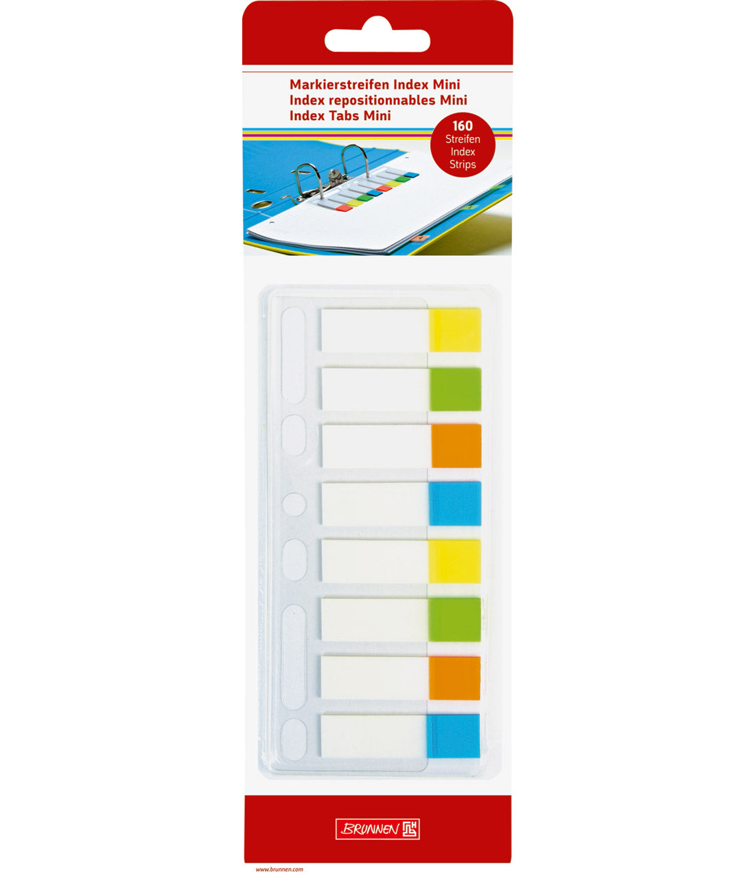 BRUNNEN-Haftmarker-Index-Mini-160-Streifen-Markierstriefen-1055888-lafueliki