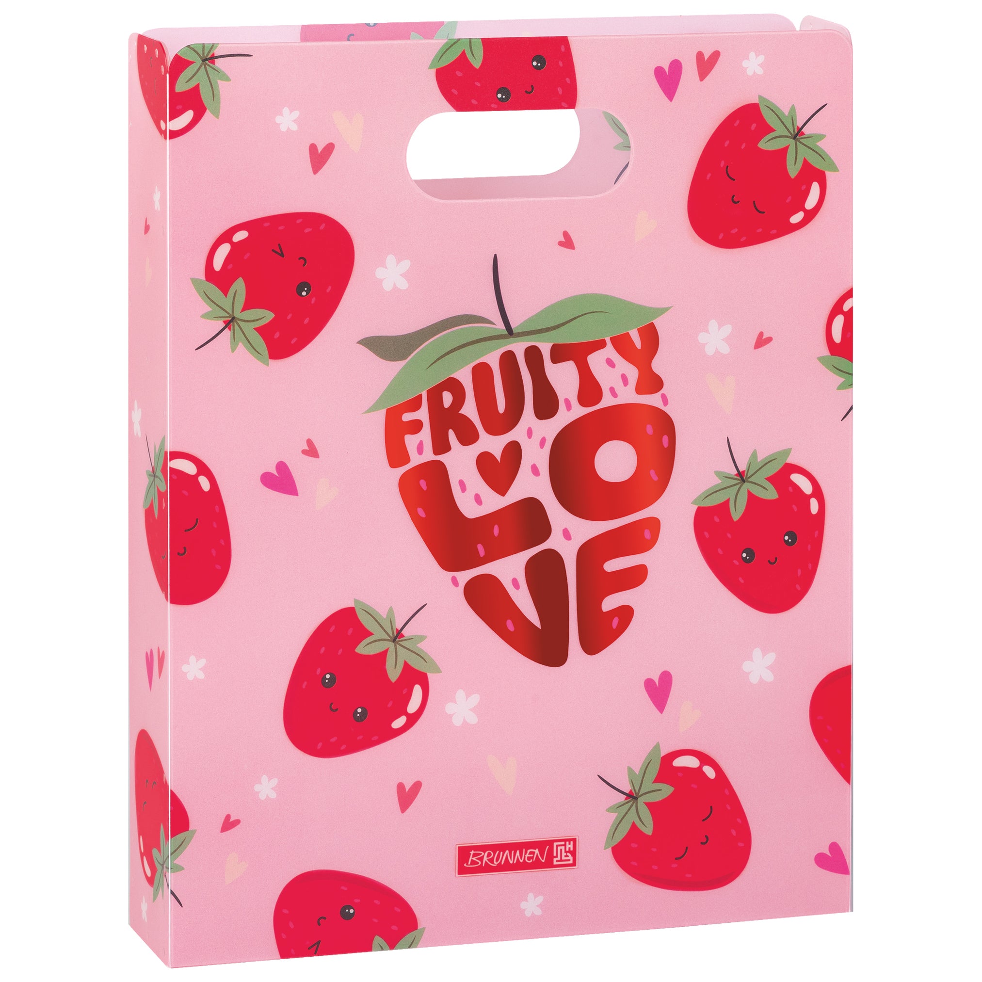 BRUNNEN Heftbox A4 · Fruity Love · Rosa · oben offen