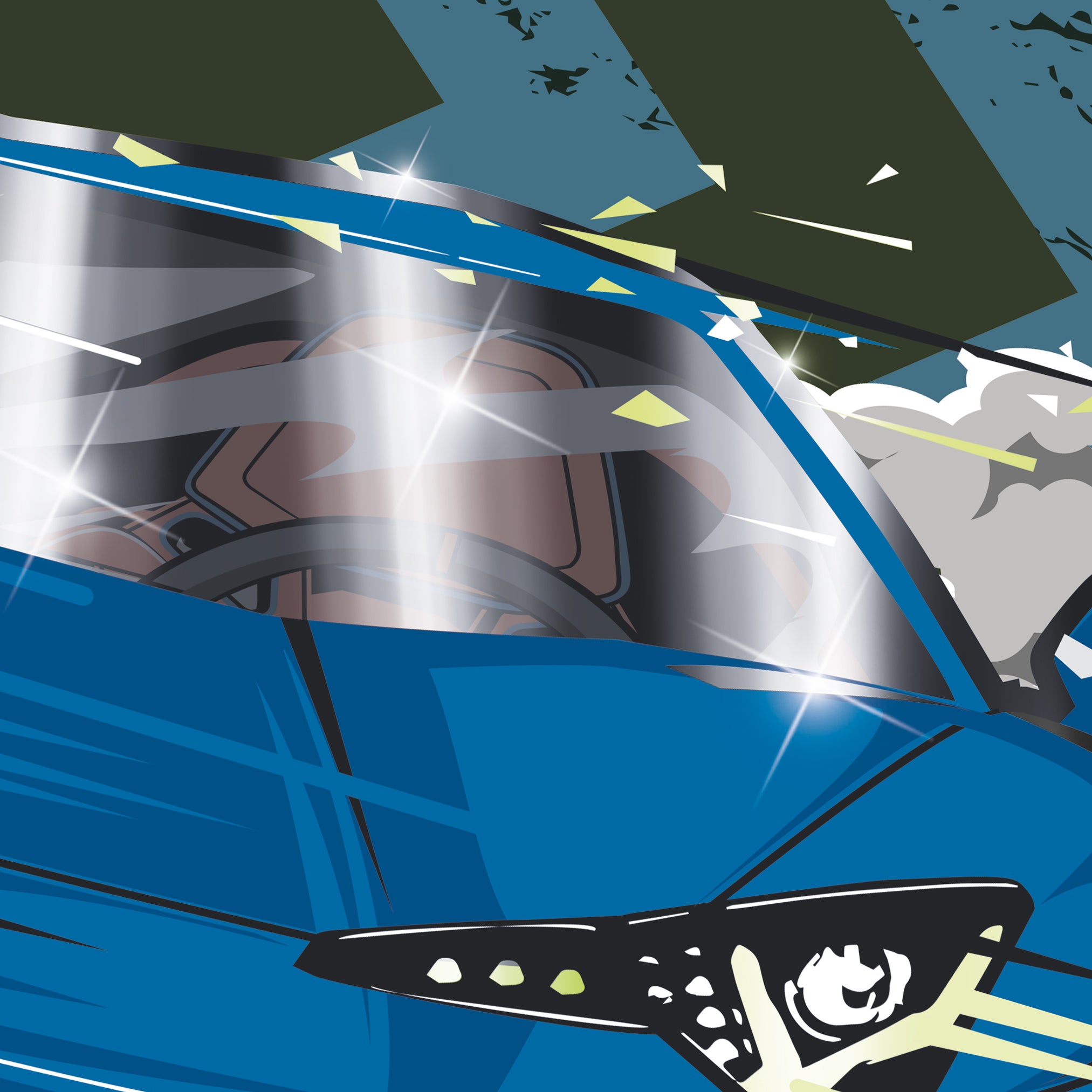 BRUNNEN Sammelmappe A3 · Fast Wheels · Auto · Grün-Blau