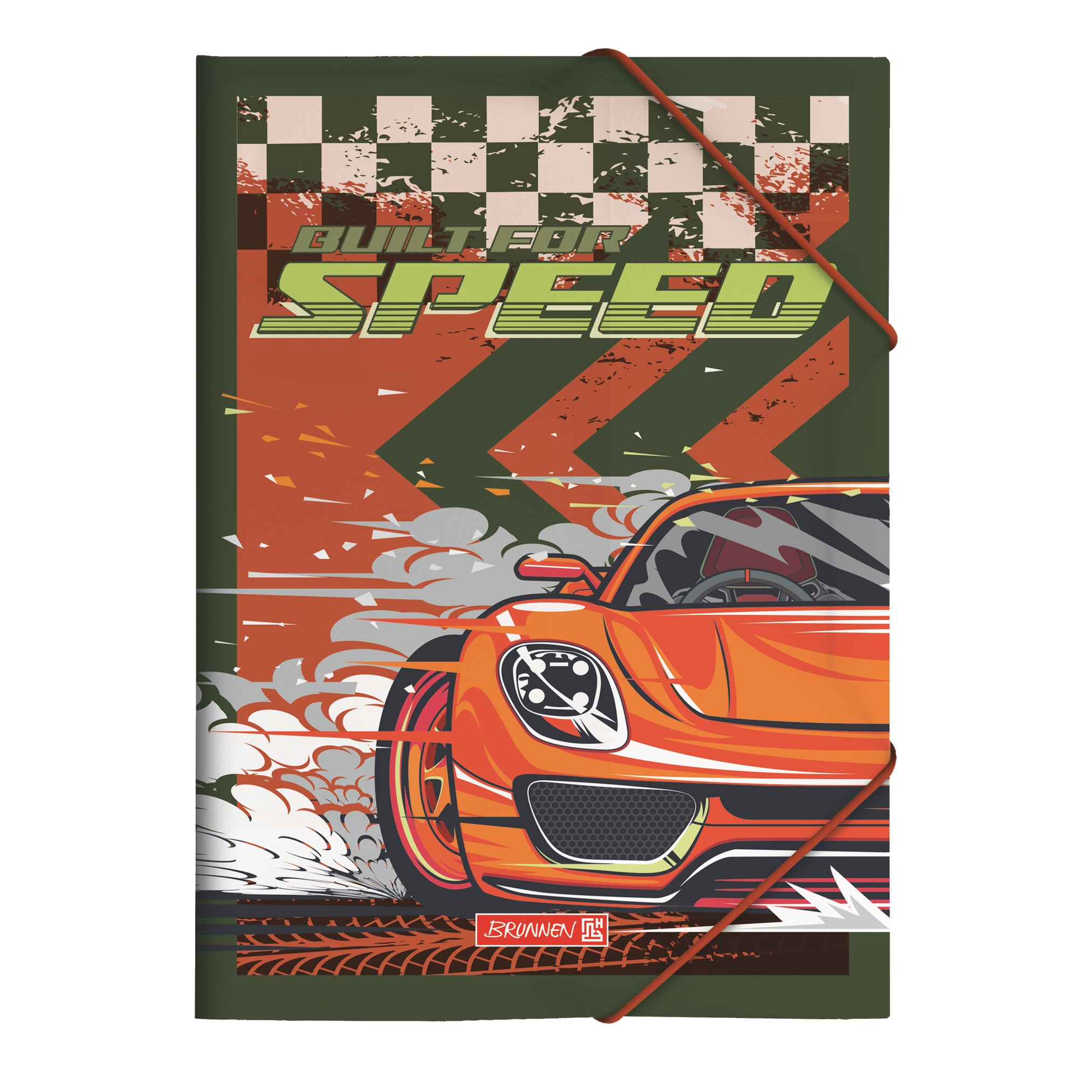 BRUNNEN Sammelmappe A4 · Fast Wheels · Auto · Grün-Orange