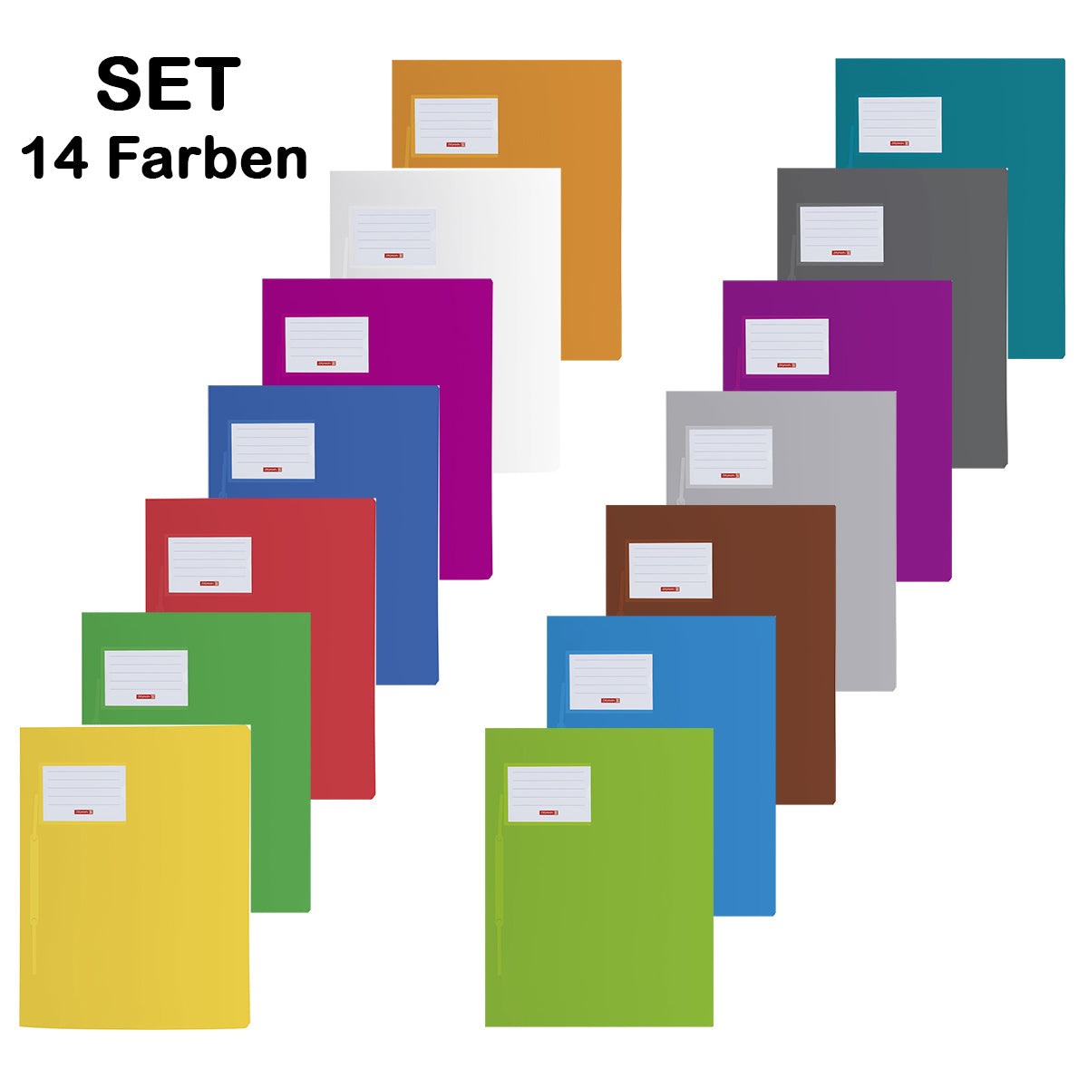 BRUNNEN Schnellhefter-Set A4 · FACT!pp · 14 Farben · extra stabil · Kunststoff