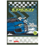 BRUNNEN Zeichenblock A3 · Fast Wheels · Auto · beidseitig befestigt