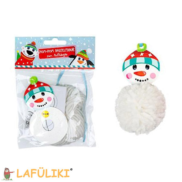 Bastelset-Pom-Pom-Figur-Schneemann-Wintermotive
