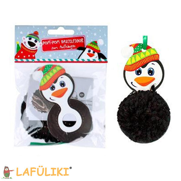 Bastelset-Pom-Pom-Figuren-Pingguin-Wintermotiv