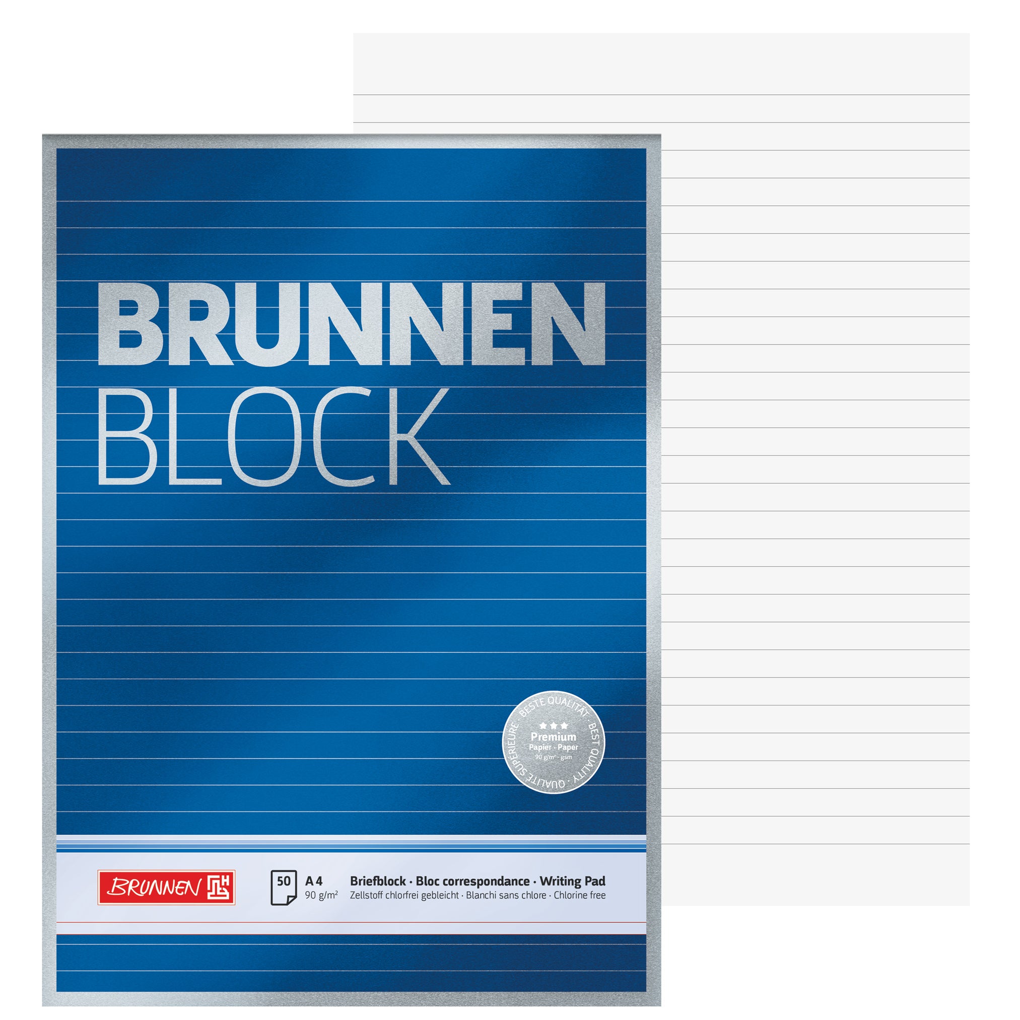 Brunnen Briefblock A4 Premium · liniert · Lineatur 21 · ohne Rand