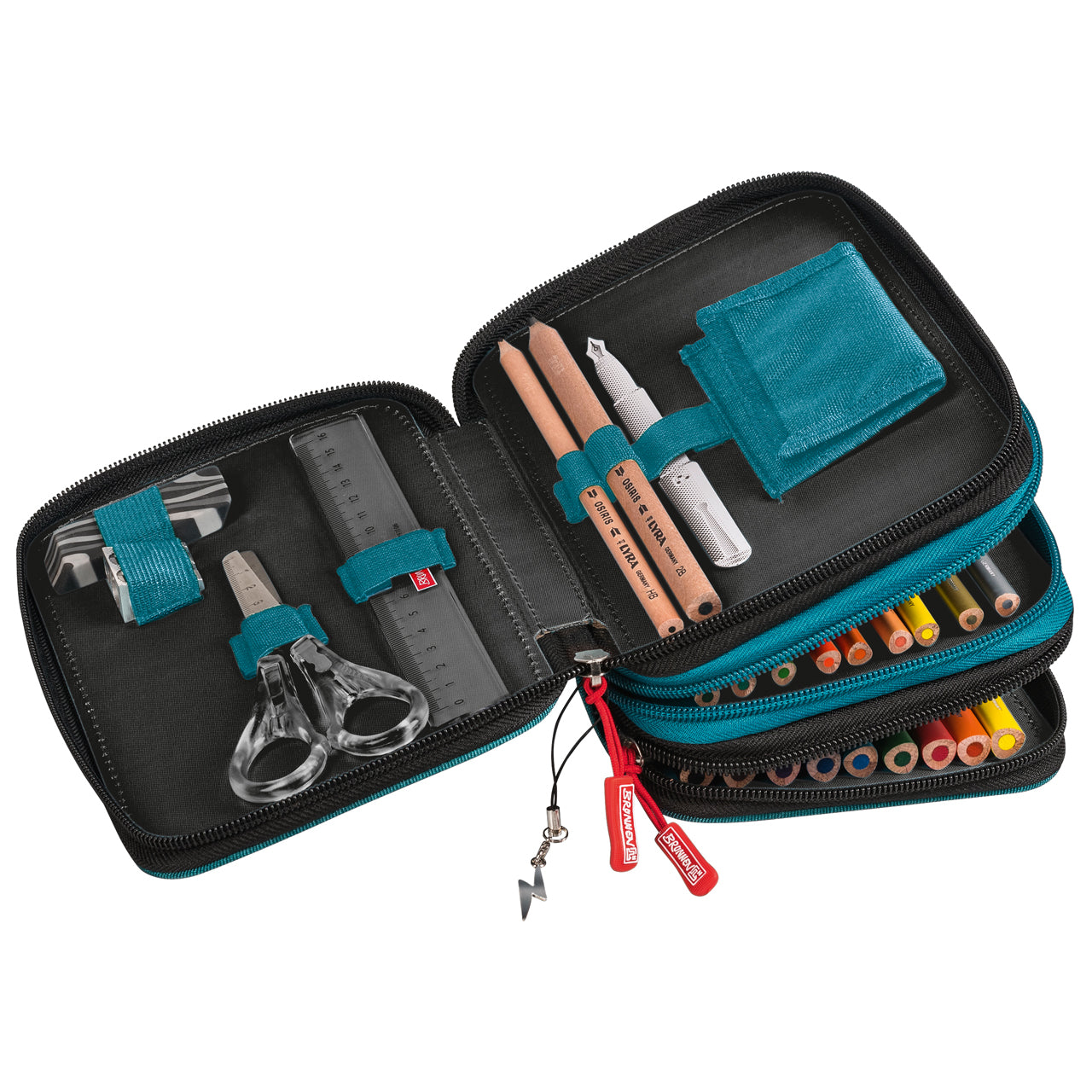 Brunnen-Federmaeppchen-3-Fach-Ninja-Power-Jungen-Triple-Decker-Federmappe-linkshaender-mit-3-Etagen-gefuellt-1049121321-offen-lafueliki