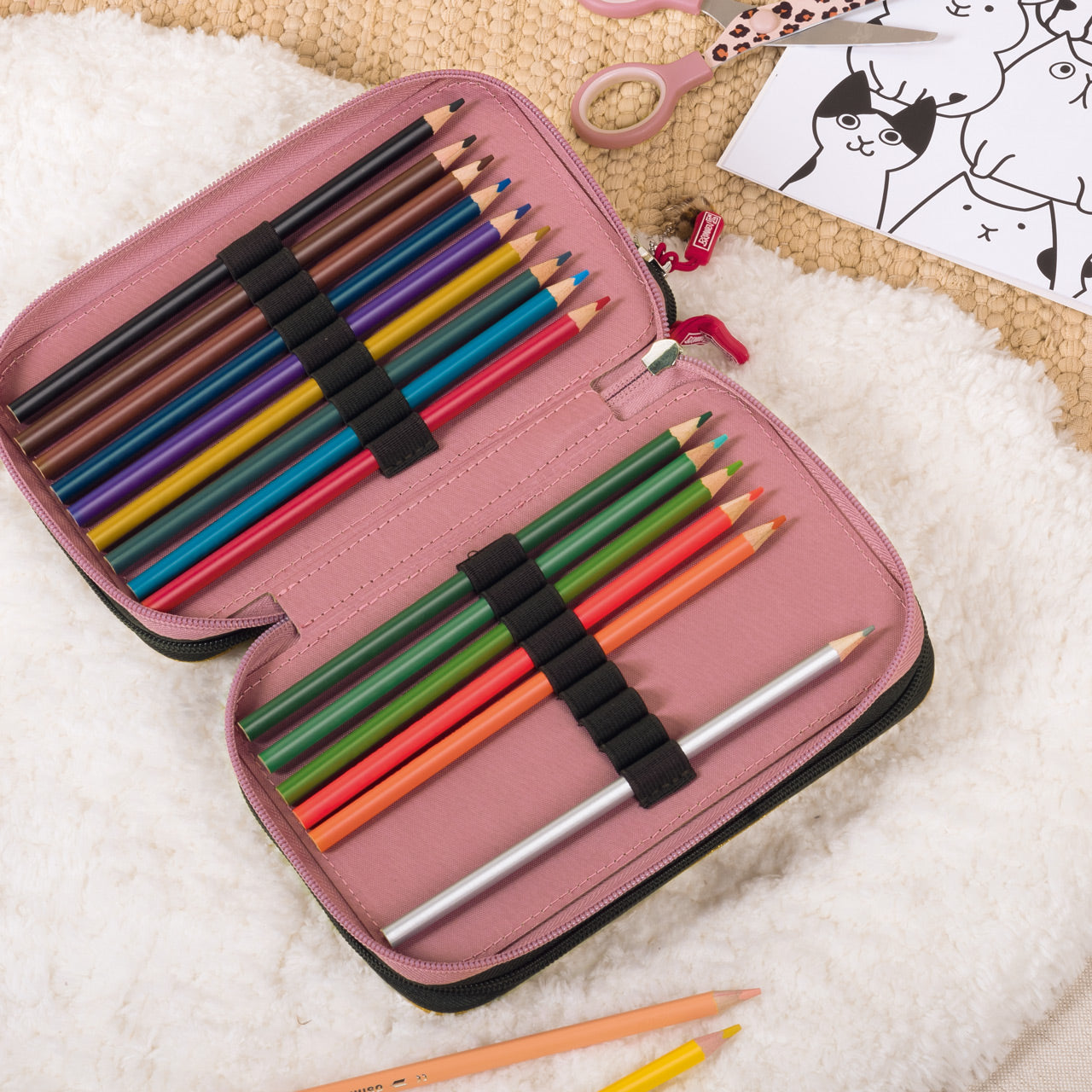 Brunnen-Federmappe-3-stoeckig-3fach-Maedchen-Katze-Sweet-Wild-Cat-deko-1049121942-lafueliki