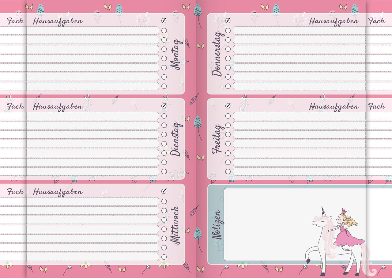 Brunnen-Hausaufgabenheft-A5-Einhorn-Prinzessin-einteilung-1046807842-lafueliki