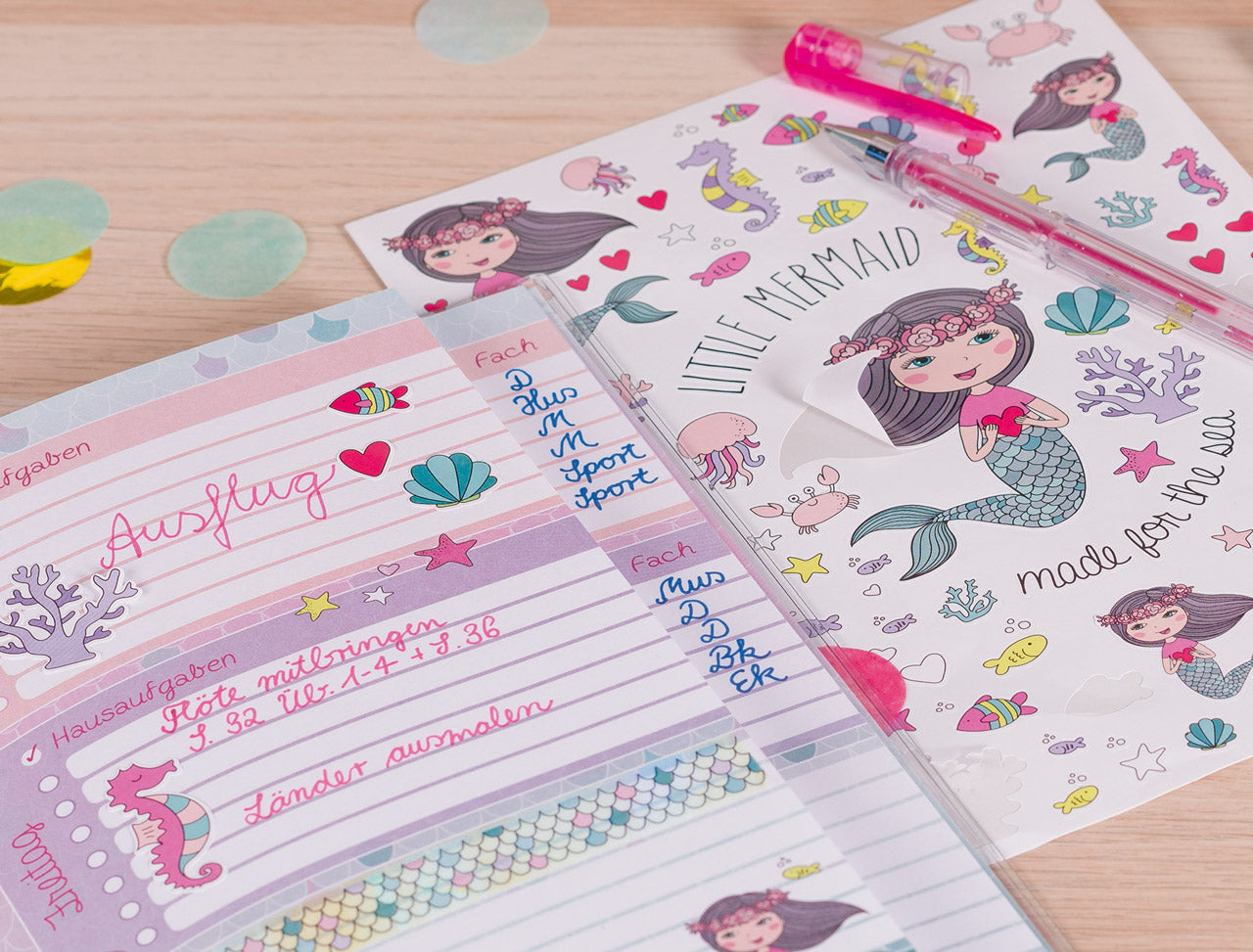 Brunnen-Hausaufgabenheft-Meerjungfrau-lafueliki
