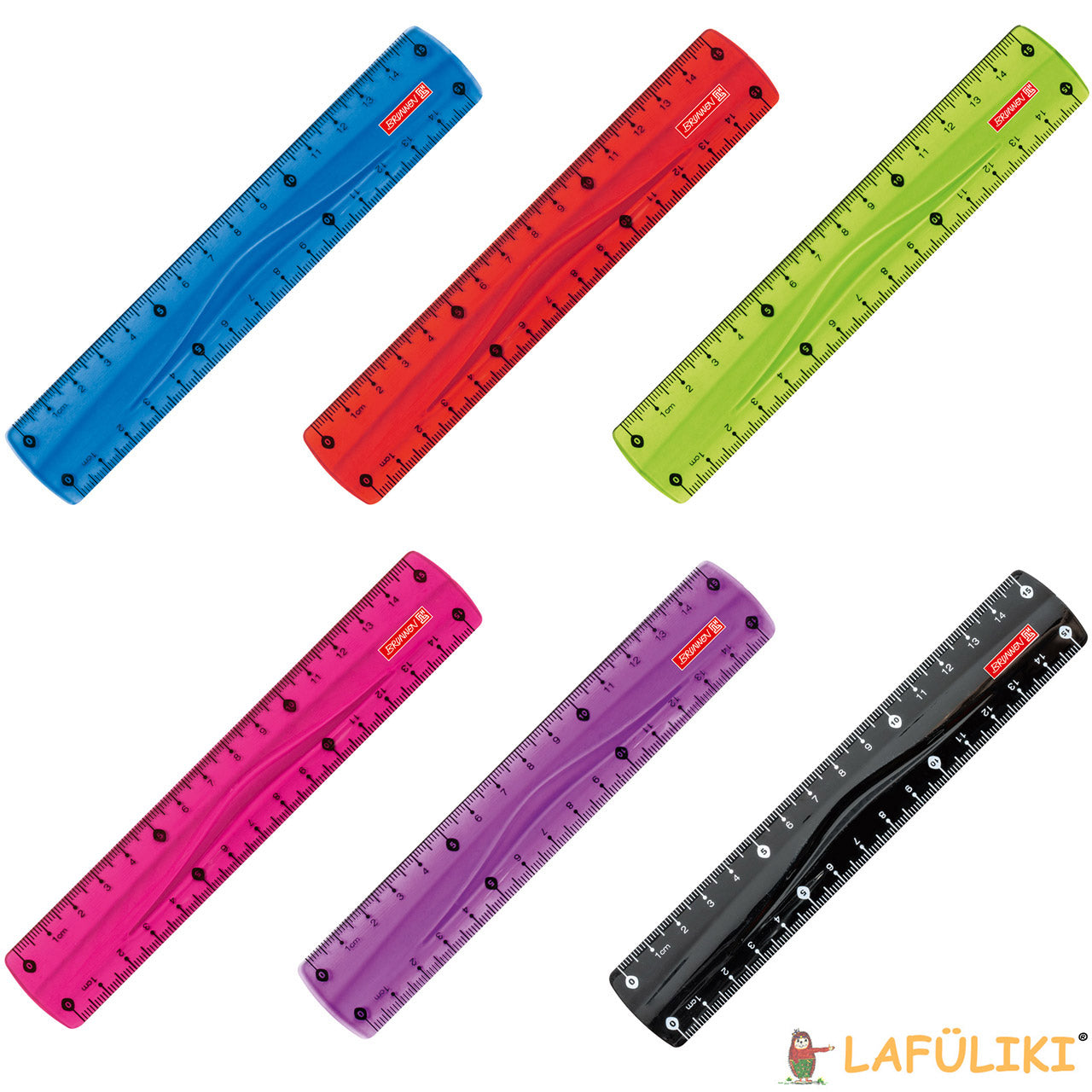 Brunnen Lineal 15cm für Links- & Rechtshänder - Color Code