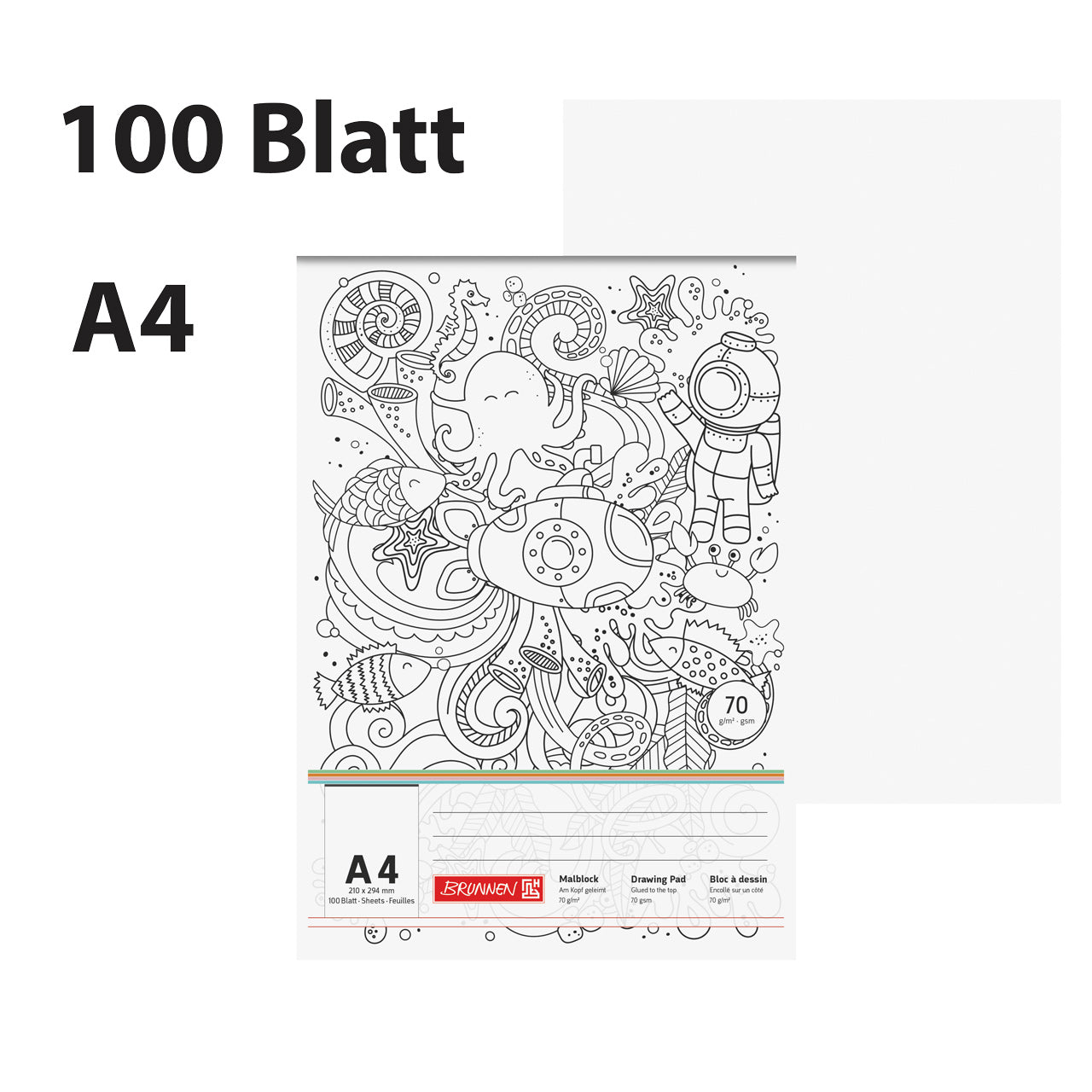 Brunnen-Malblock-100-Blatt-Schule-Blanko-dicker-block-mit-text-lafueliki