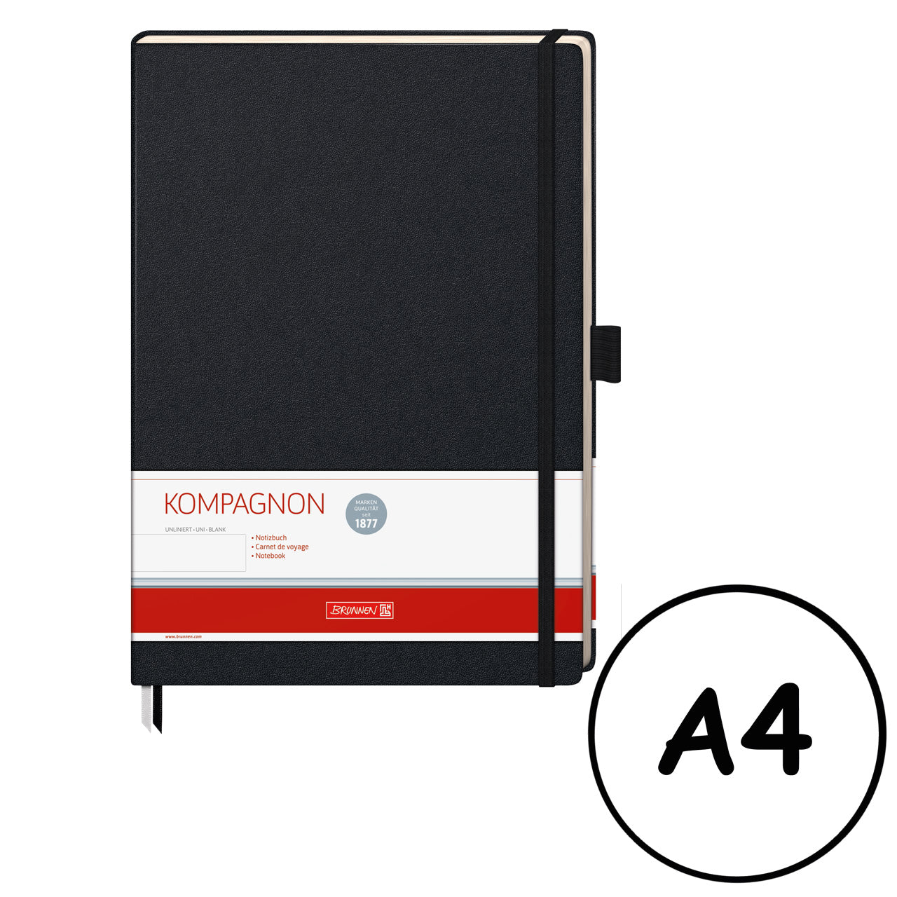 Brunnen-Notizbuch-A4-Kompagnon-liniert-kariert-dottes-blanko-schwarz-kaufen-lafueliki