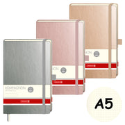 Brunnen-Notizbuch-A5-Kompagnon-Metallic-dotted-anthreazit-rosegold-gold-lafueliki