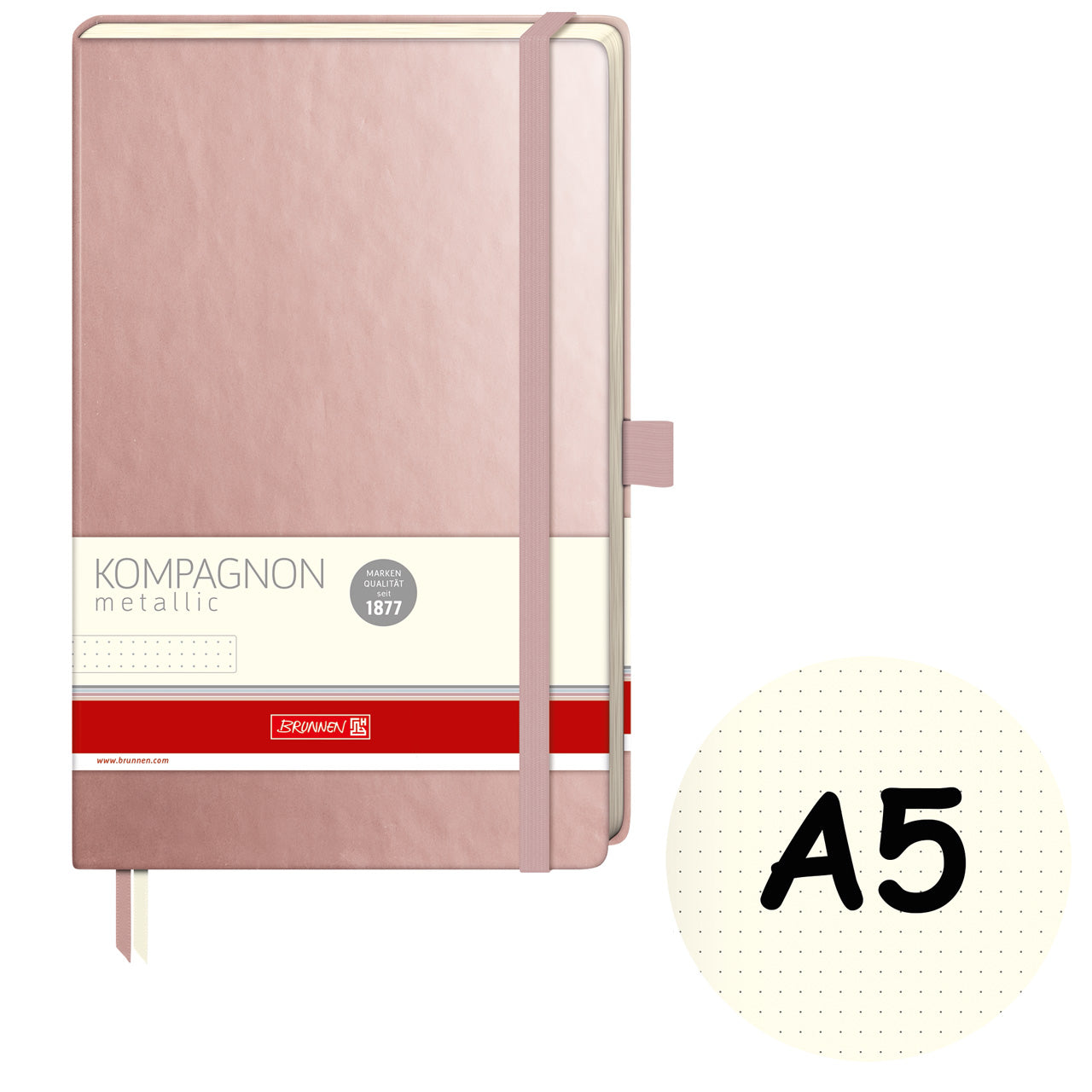 Brunnen-Notizbuch-A5-Kompagnon-Metallic-dotted-rosegold-kaufen-105554893-lafueliki