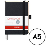 Brunnen-Notizbuch-A5-Kompagnon-liniert-kariert-dottes-blanko-schwarz-kaufen-lafueliki