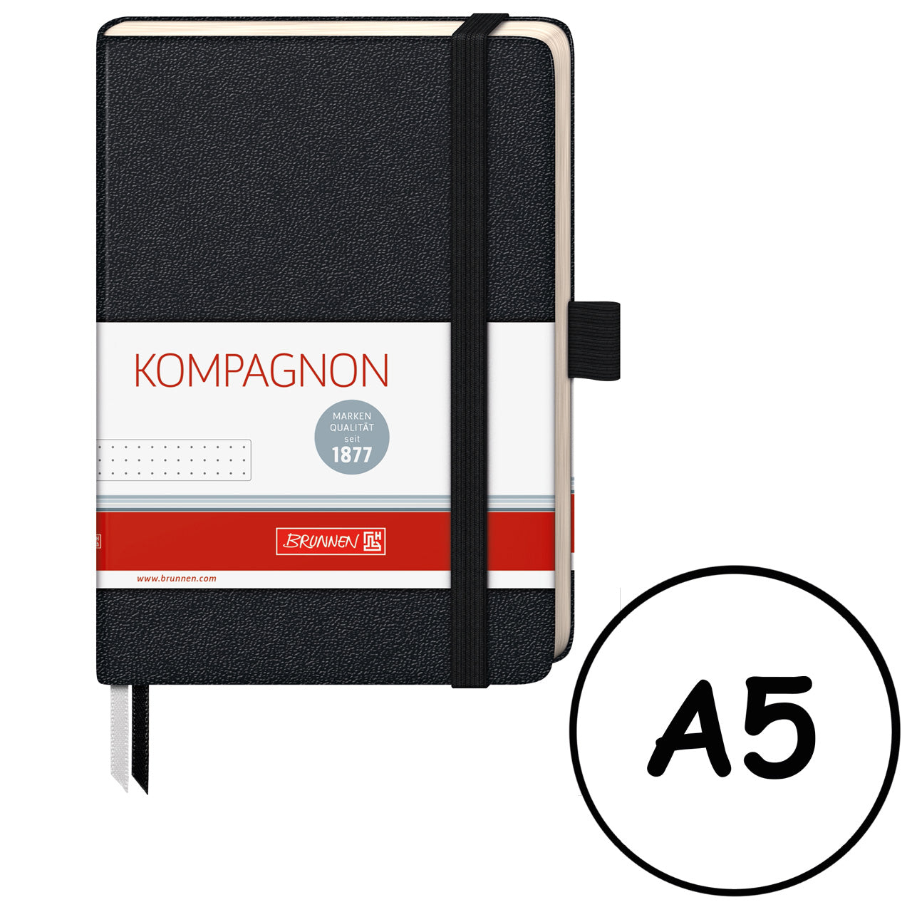 Brunnen-Notizbuch-A5-Kompagnon-liniert-kariert-dottes-blanko-schwarz-kaufen-lafueliki