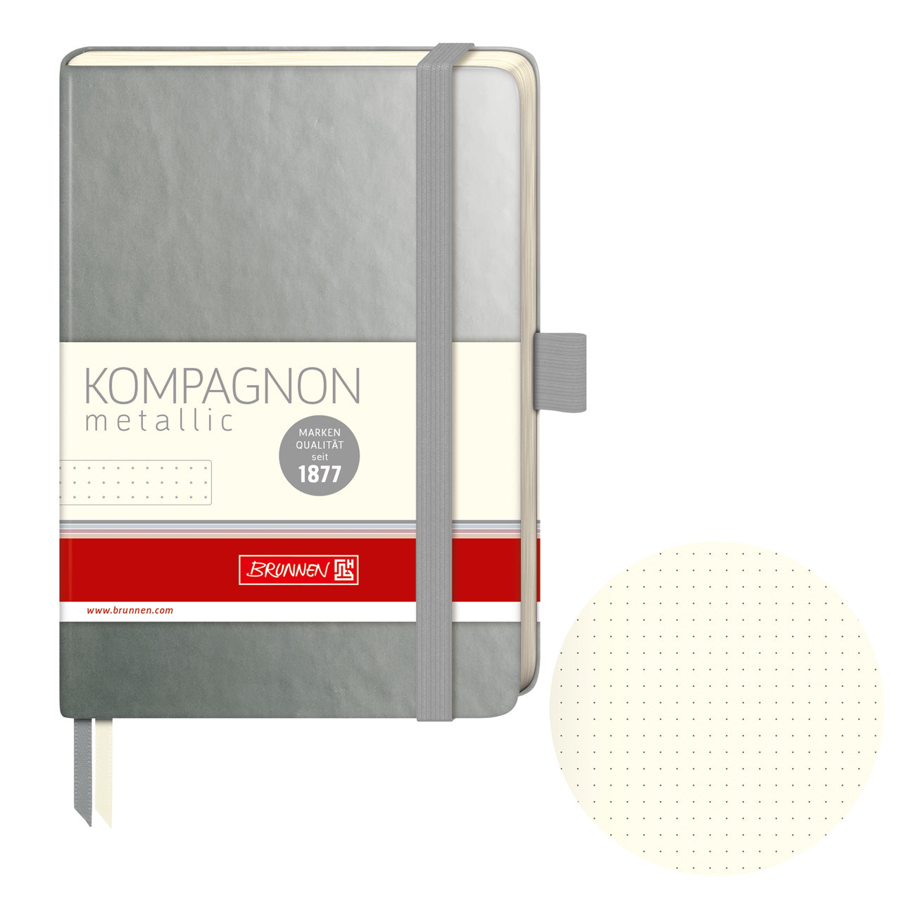 Brunnen-Notizbuch-A6-Kompagnon-Metallic-dotted-anthreazit-105553892-lafueliki