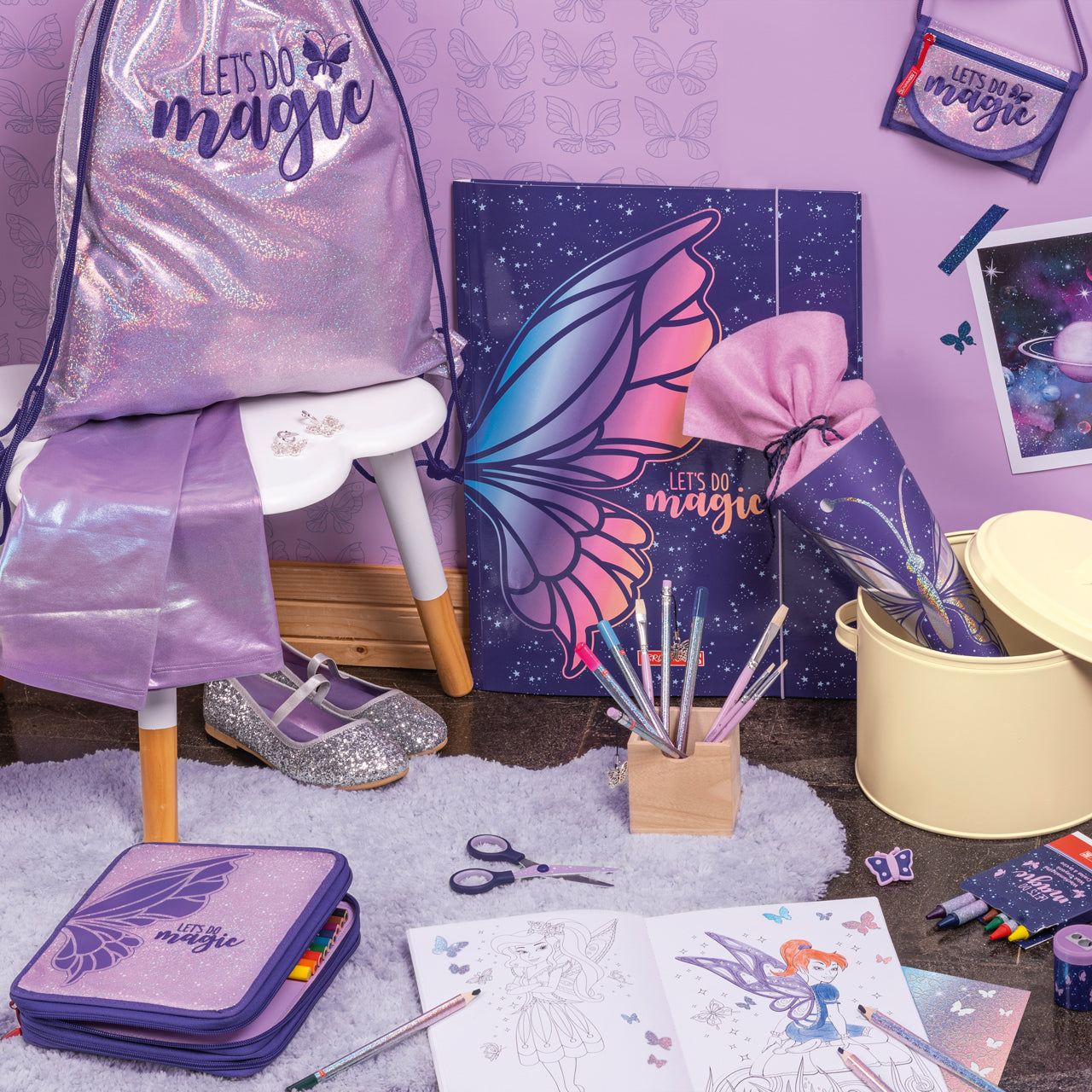 Brunnen-Schulbedarf-2024-bei-LAFUELIKI-Motiv-Schmetterling-Magic-Butterfly-fuer-Maedchen-kaufen-lafueliki