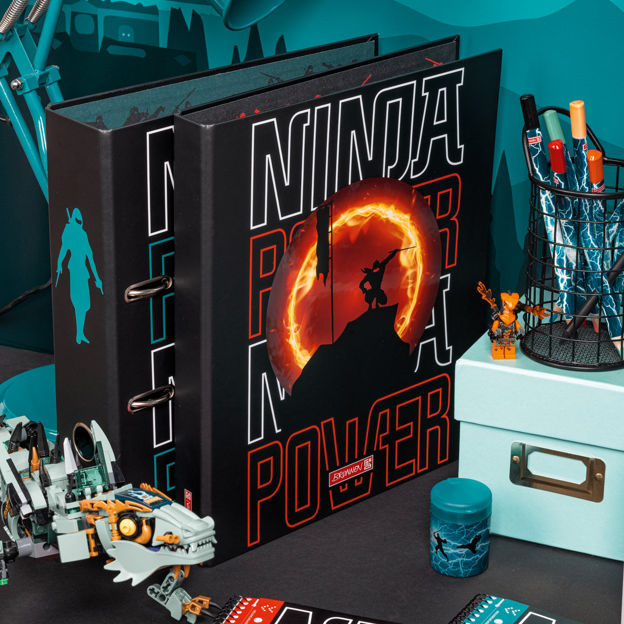 Brunnen-Schulbedarf-Ordner-Ringbuch-aus-der-Serie-Ninja-power-lafueliki