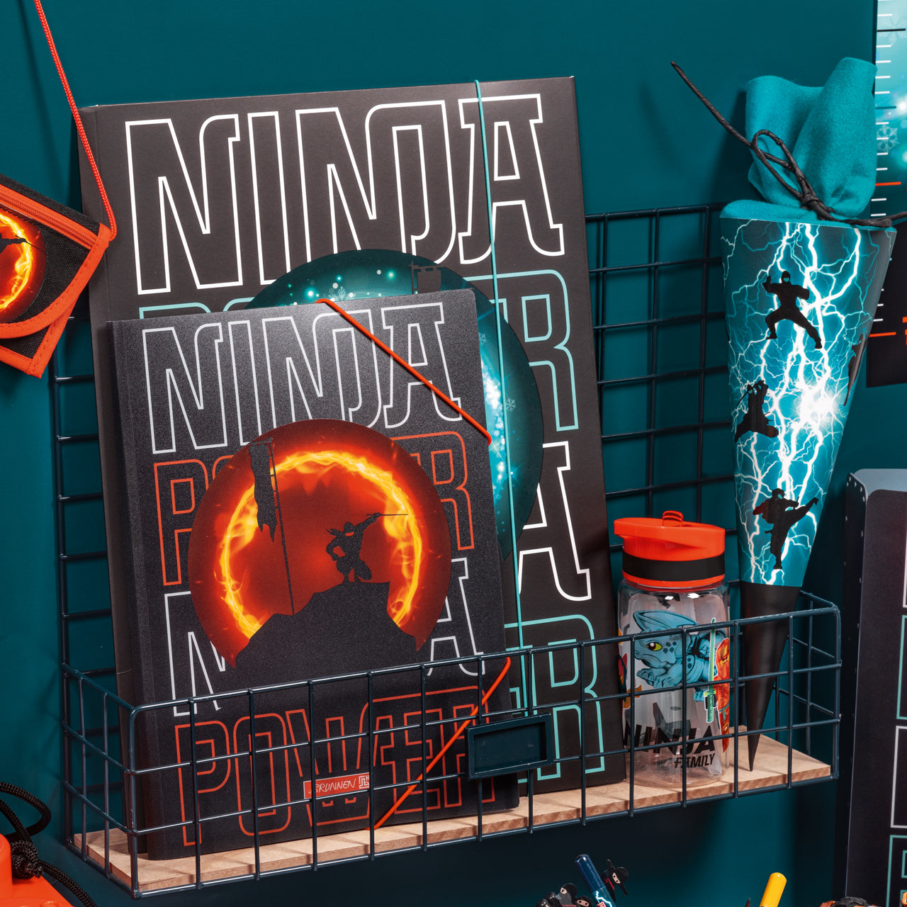 Brunnen-Schulbedarf-Sammelmappe-A4-Zeichenmappe-A3-aus-der-Serie-Ninja-power-lafueliki