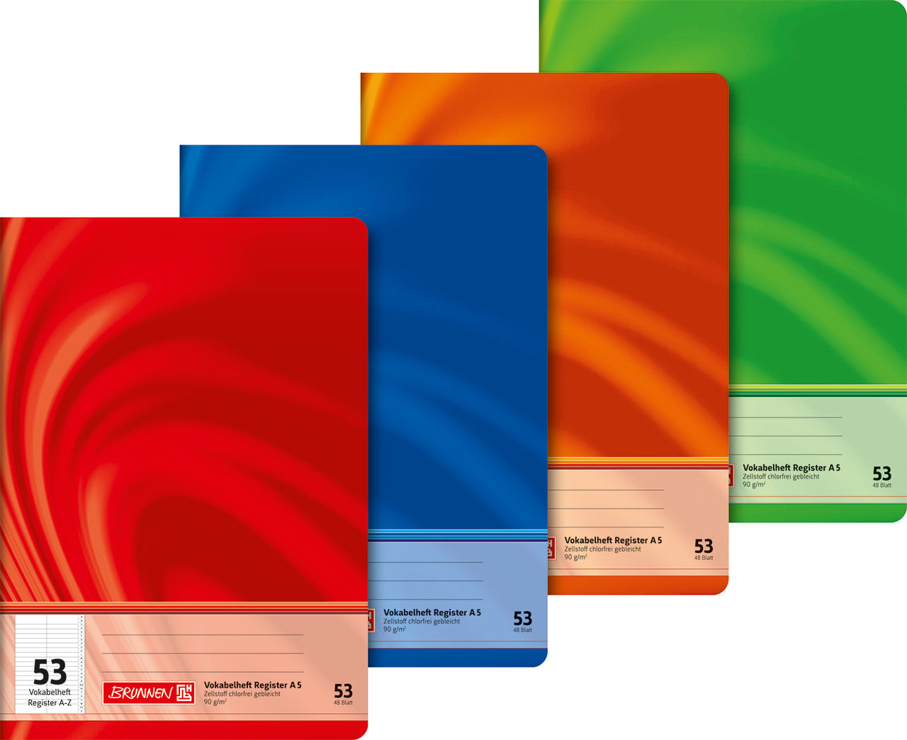 Brunnen Vokabelheft A5 mit Register A-Z - Lin. 53