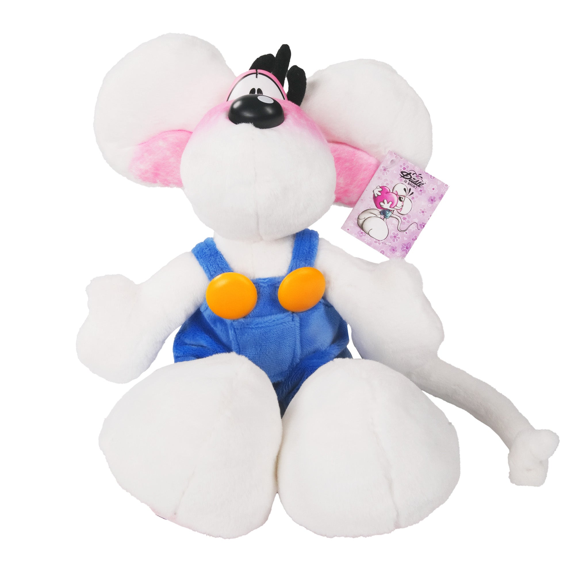 Diddl Kuscheltier groß · 30 cm · Diddl Maus · Latzhose · Blau