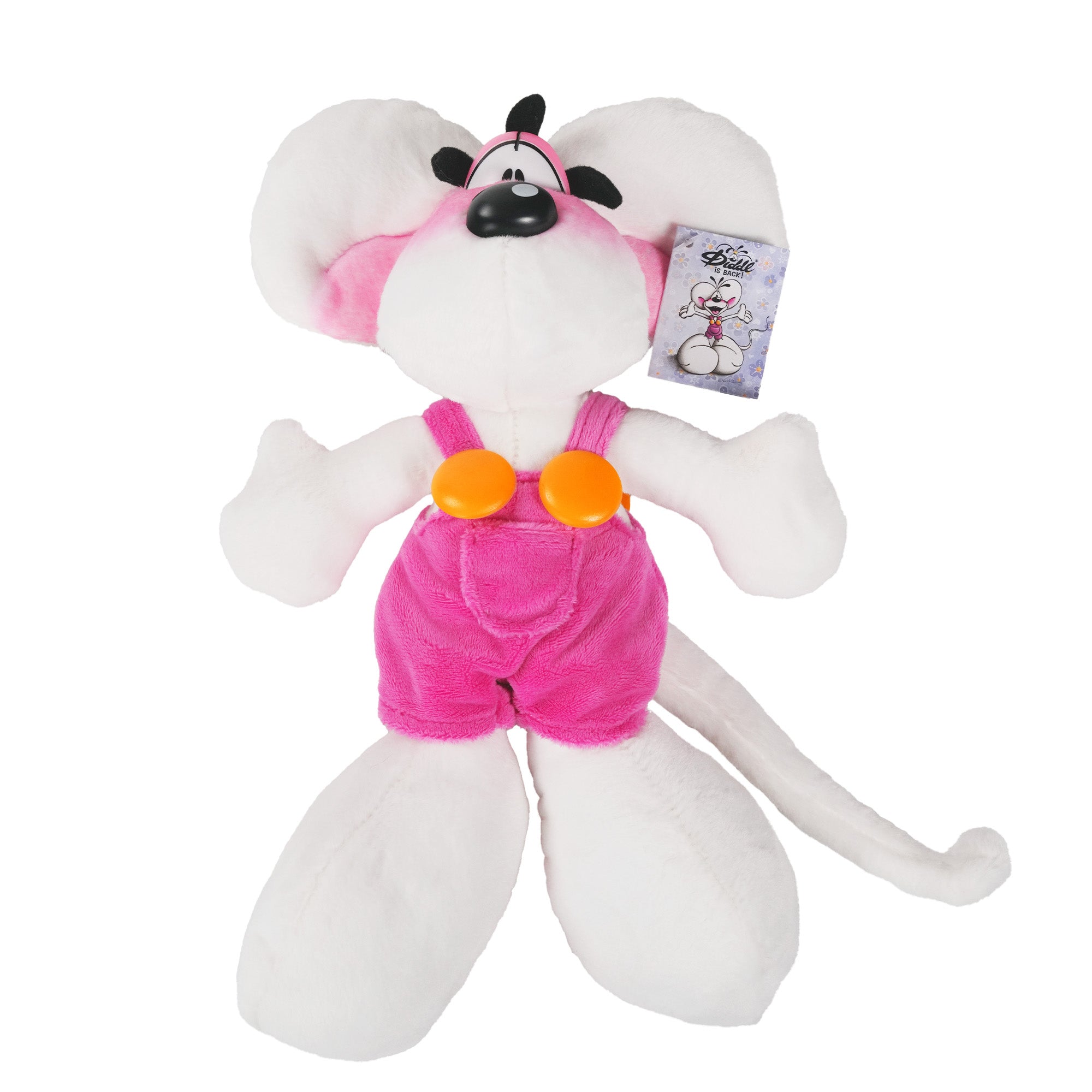 Diddl Kuscheltier groß · 30 cm · Diddl Maus · Latzhose · Rosa