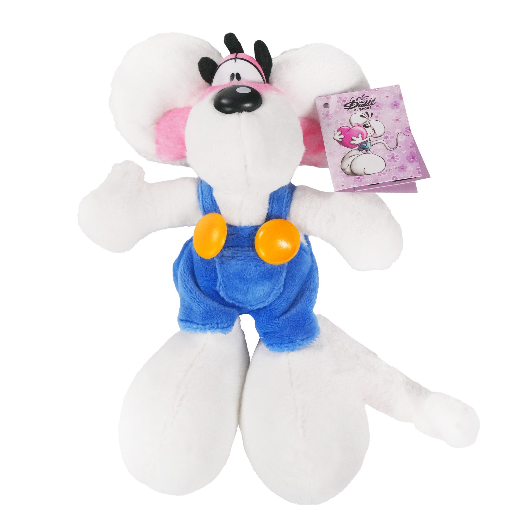 Diddl Kuscheltier mittel · 20 cm · Diddl Maus · Latzhose · Blau