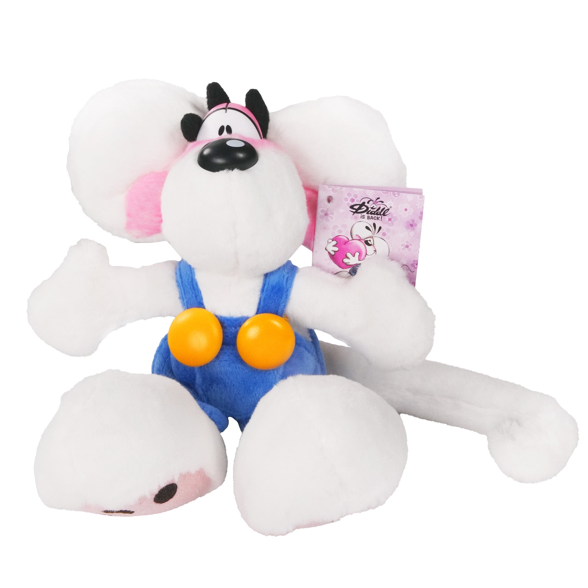 Diddl Kuscheltier mittel · 20 cm · Diddl Maus · Latzhose · Blau