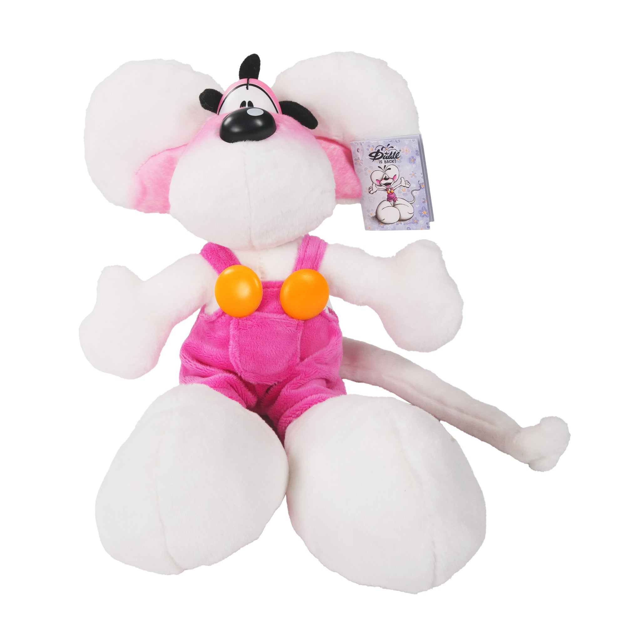 Diddl Kuscheltier mittel · 20 cm · Diddl Maus · Latzhose · Rosa