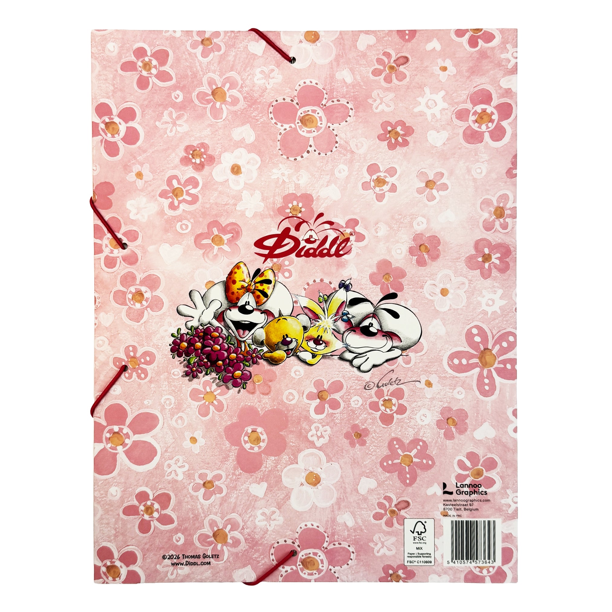 Diddl Sammelmappe A4 · Diddlina auf einem Stein · Rosa