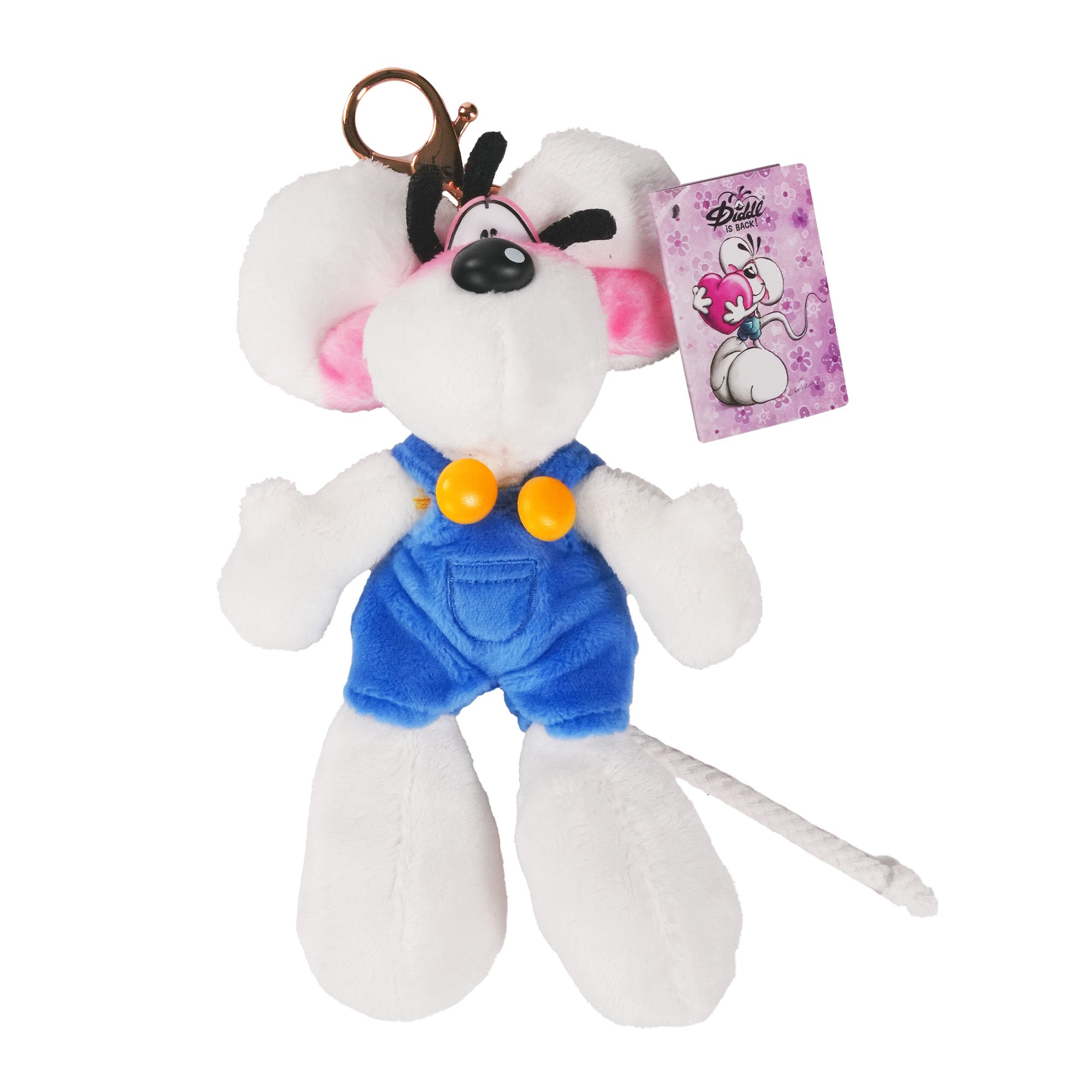 Diddl Schlüsselanhänger · 15 cm · Diddl Maus · Latzhose · Blau