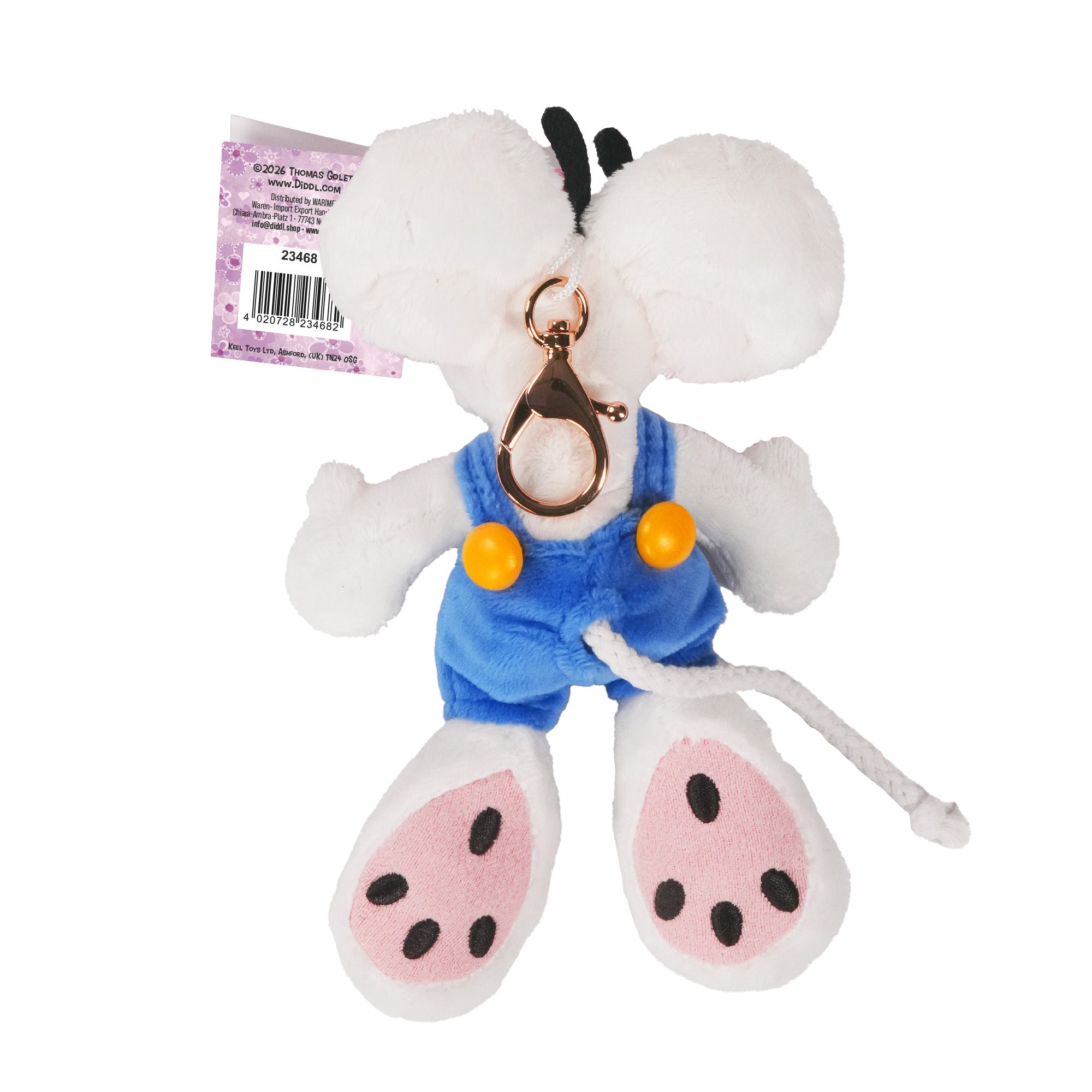 Diddl Schlüsselanhänger · 15 cm · Diddl Maus · Latzhose · Blau