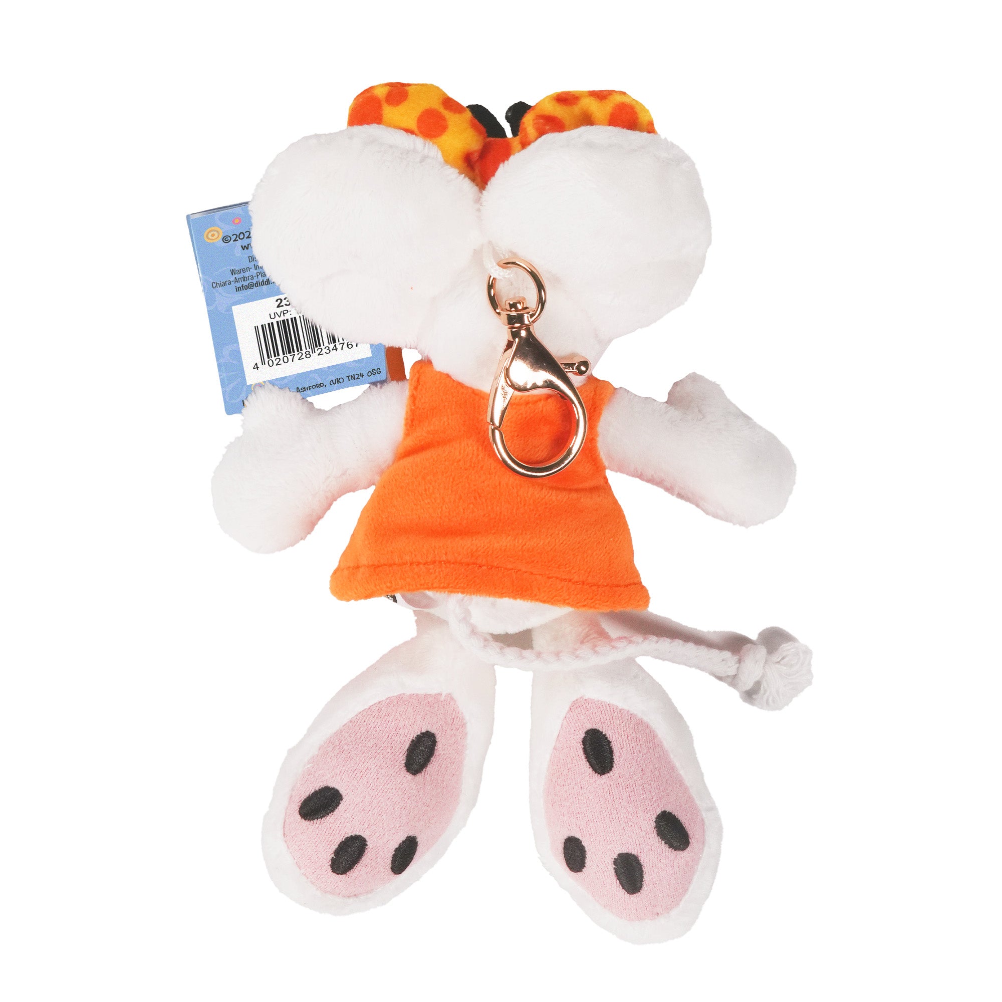 Diddl Schlüsselanhänger · 15 cm · Diddlina · Kleid Orange