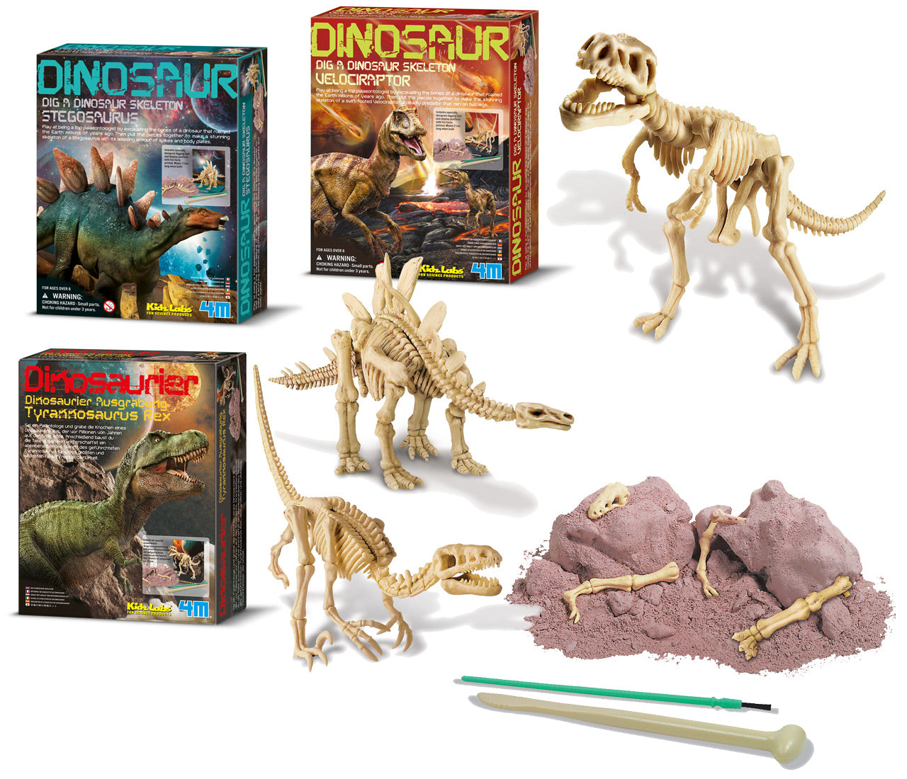 Dinosaurier-Skelett-Ausgrabung-Set-Kinder-ausgraben-gross-T-Rex-Stegosaurus-Raptor-lafueliki
