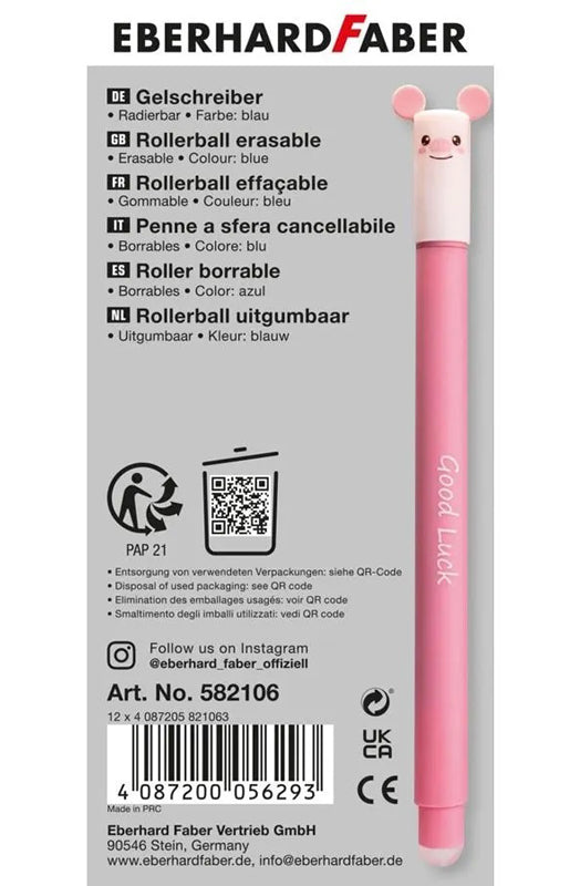 Eberhard-Faber-Animal-Erase-it-Schwein-Gelschreiber-inky-Radierbar-504453106-ovp-2-lafueliki