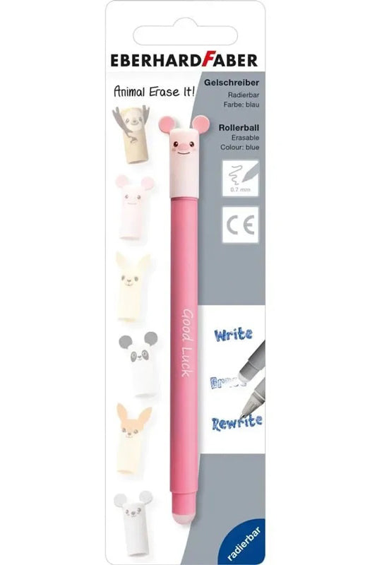 Eberhard-Faber-Animal-Erase-it-Schwein-Gelschreiber-inky-Radierbar-504453106-ovp-lafueliki