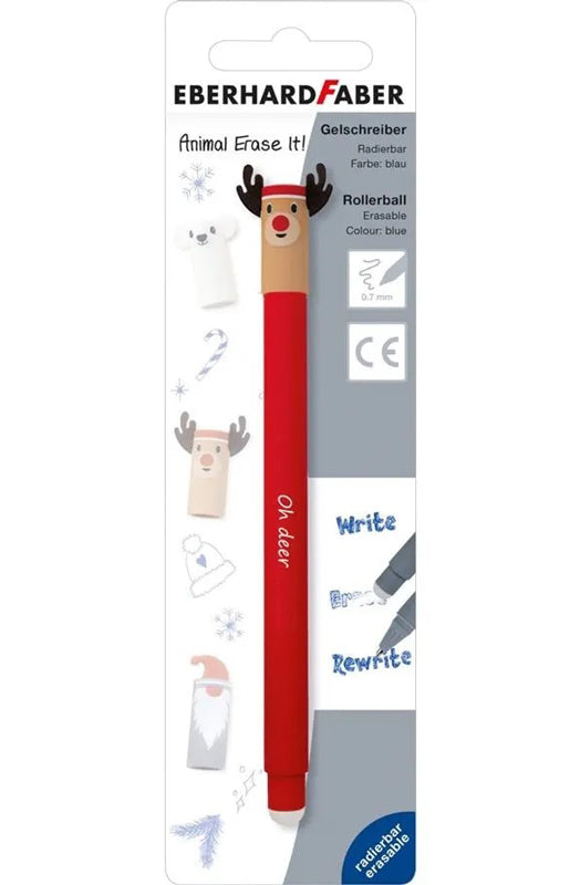 Eberhard-Faber-xmas-Erase-it-Rentier-Gelschreiber-inky-Radierbar-ovp-lafueliki