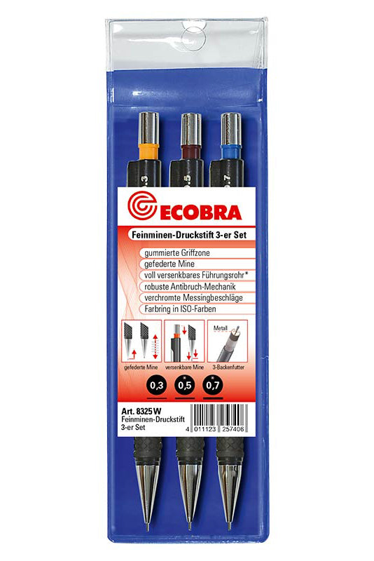 Ecobra-Feinminen-Druckstift-3er-Set-03-05-07-mm-8325W-Feinmienbleistift-ovp-lafueliki