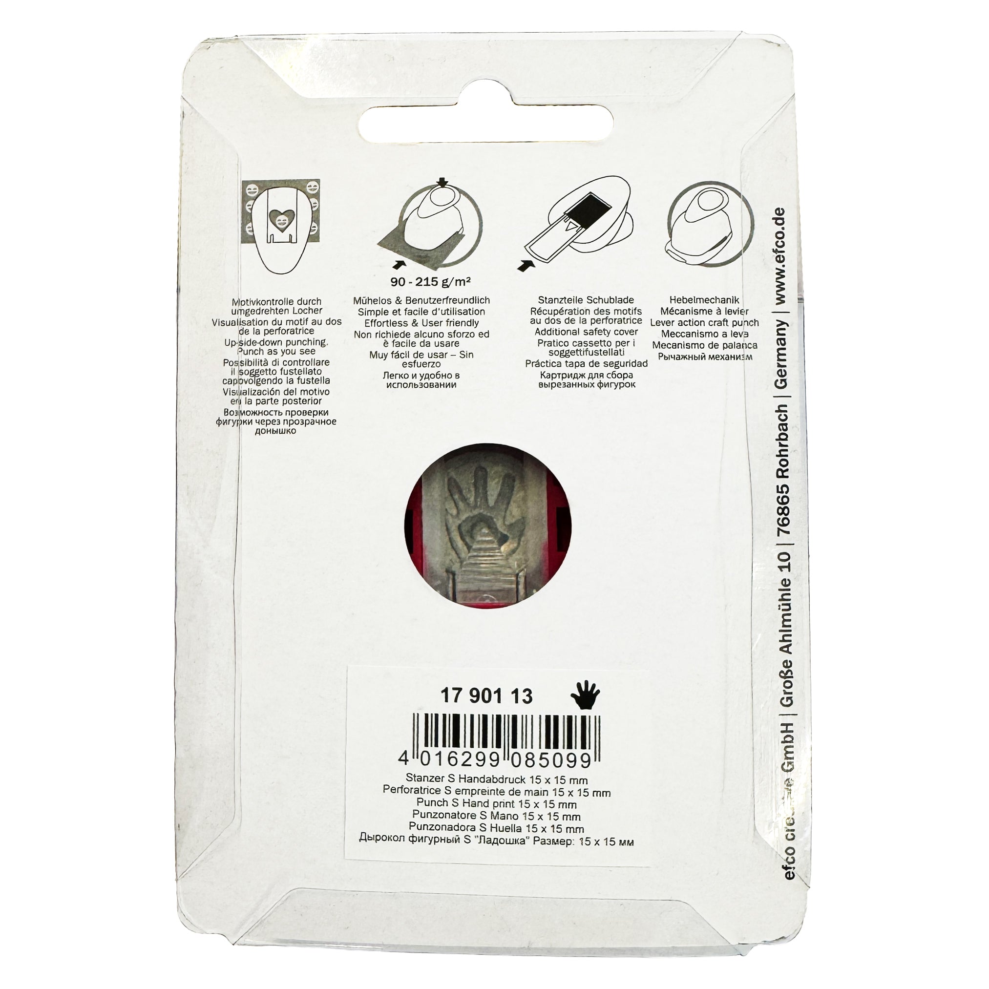 Efco Motivstanzer S · Hand/Handabdruck · 1,5 cm · Hebelmechanik
