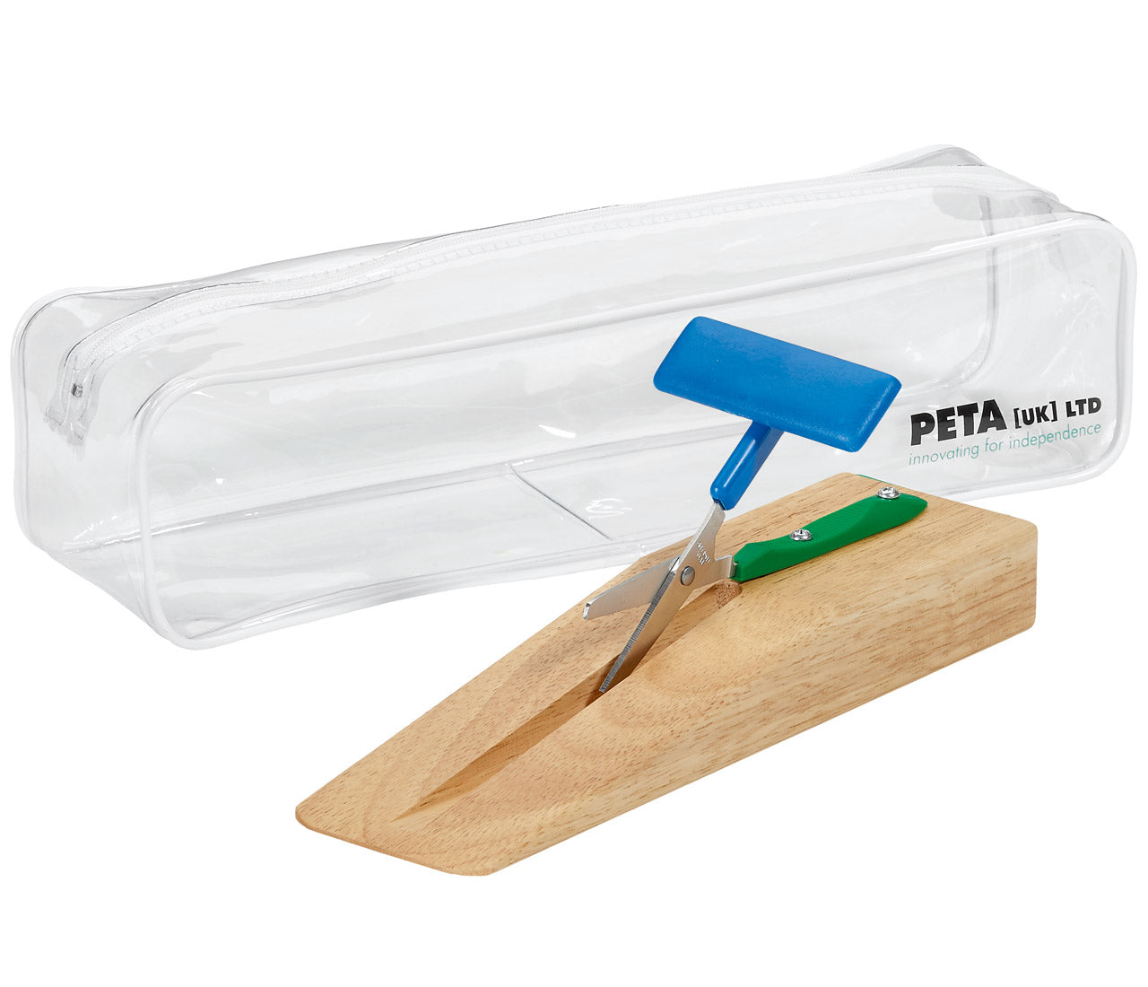 Einhaender-Tischschere-selbstoeffnend-rund-auf-Holzsockel-ovp-PETA-PTT-1-WB-lafueliki