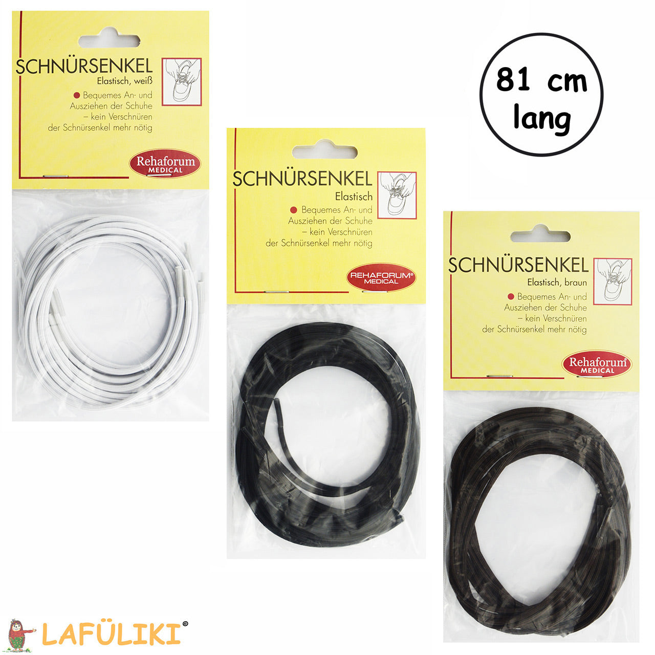 Elastischen-Schnuersenkel-Schuhe-Slippern-lang-81-cm-3-Paar-weiss-schwarz-braun-lafueliki