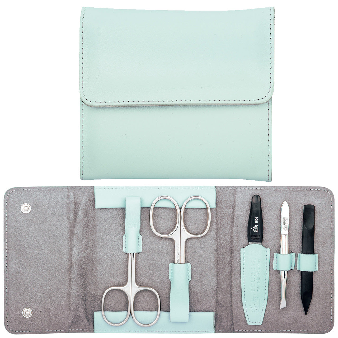 Erbe-Manikuere-Etui-Druckknopf-5-tlg-Linkshaender-Serie-Colour-9674-hellblau-lafueliki