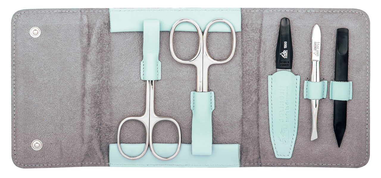 Erbe-Manikuere-Etui-Druckknopf-5-tlg-Linkshaender-Serie-Colour-9674-hellblau-offen-lafueliki