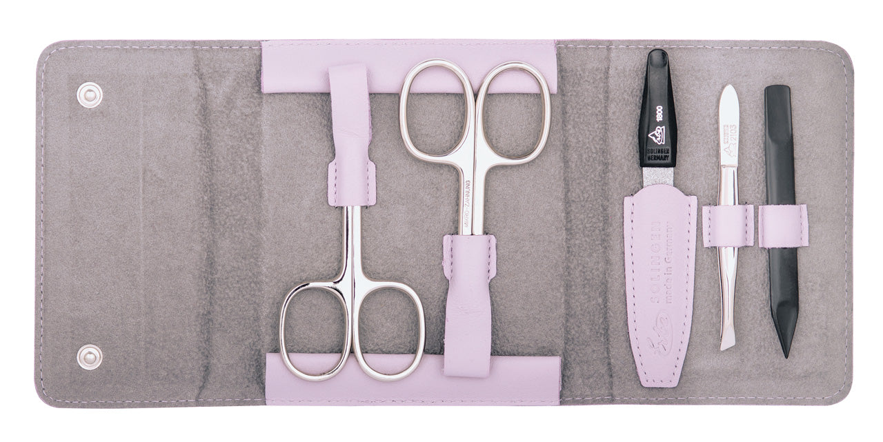 Erbe-Manikuere-Etui-Druckknopf-5-tlg-Linkshaender-Serie-Colour-9677-flieder-offen-lafueliki