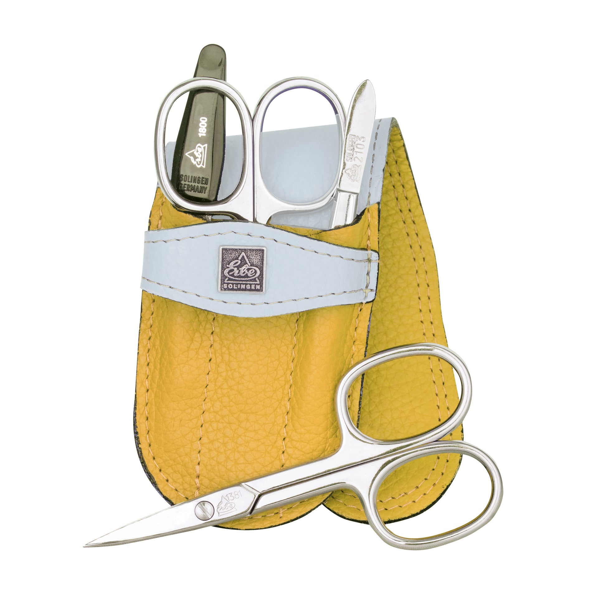 Erbe-Manikuere-Set-4-tlg-Linkshaender-Rainbow-gelb-hellblau-pink-offen-L9749-lafueliki