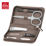 Erbe-Manikuere-Set-5-tlg-Linkshaender-Reissverschluss-9209-RV-Etui-taupe-lafueliki